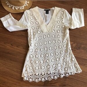 Boho Simply Irresistible crochet front tunic top